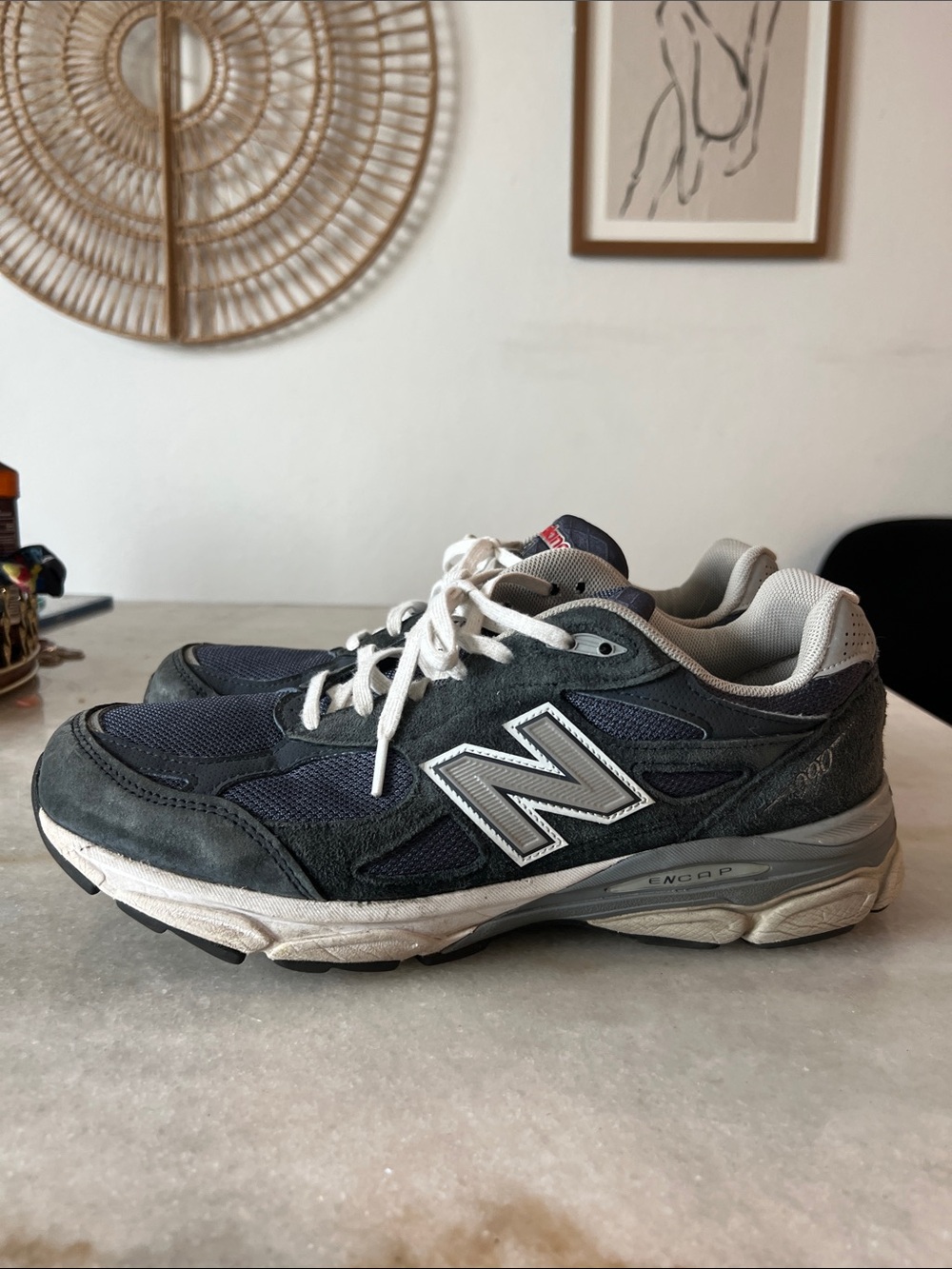New Balance 990 V3 Size 11 Men's Navy and Gray Athletic Sneakers